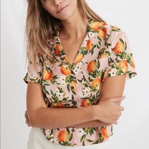 Marine Layer Lucy Button Down in Orange Print